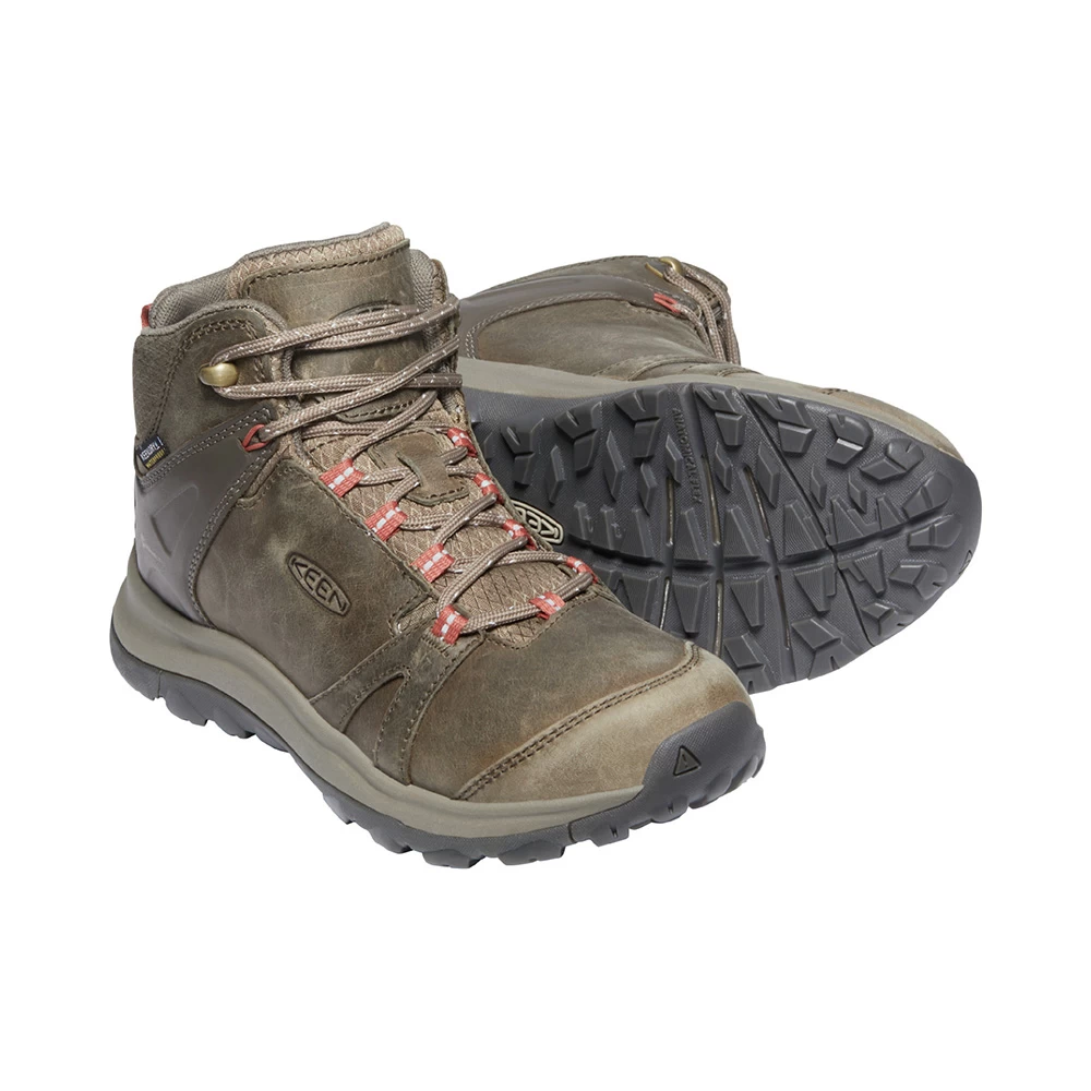 Keen Womens Terradora II Mid Waterproof Hiking Boots (Brindle / Redwood) - Image 2