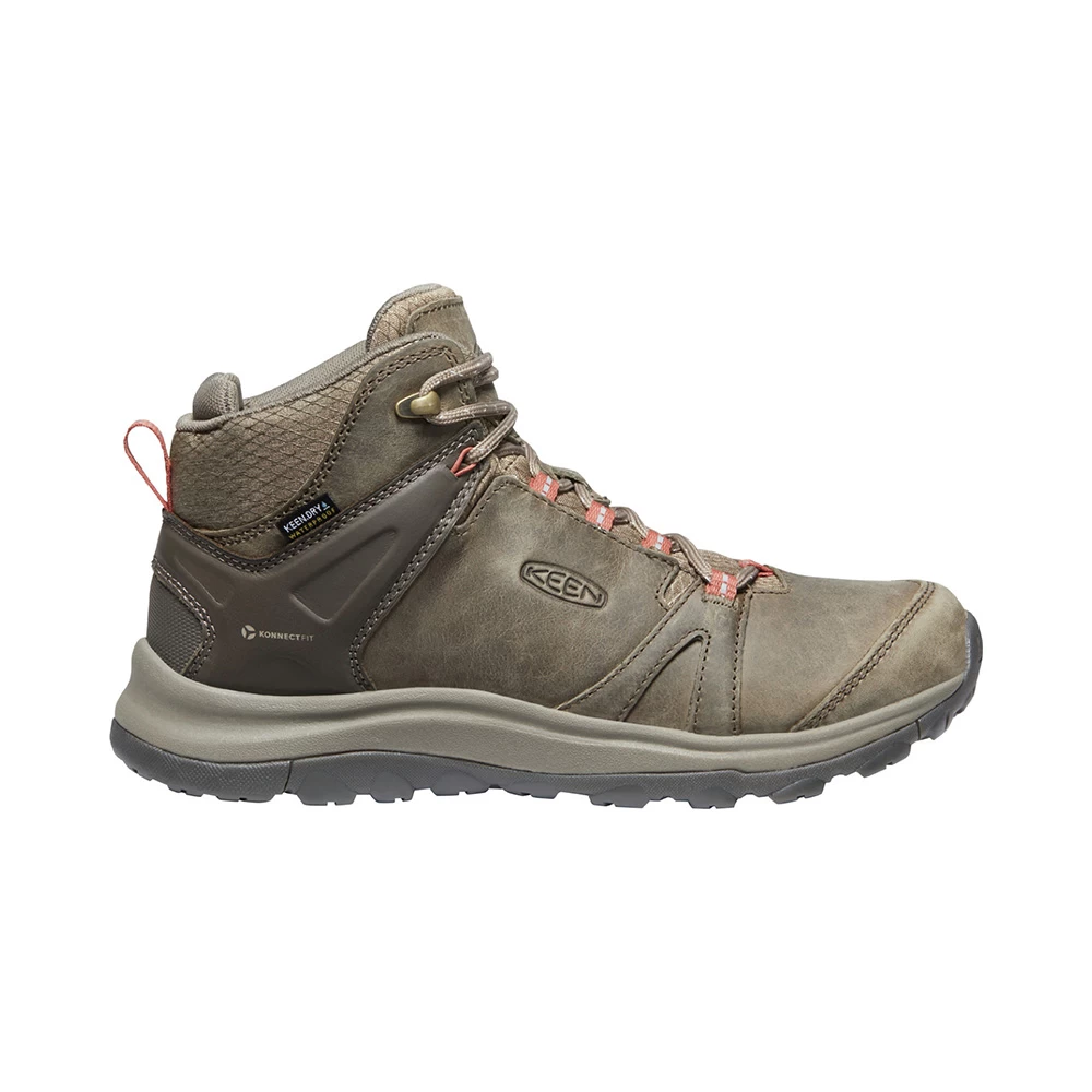 Keen Womens Terradora II Mid Waterproof Hiking Boots (Brindle / Redwood) - Image 4