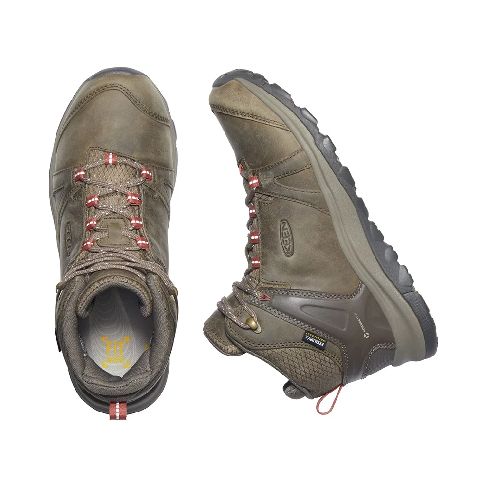 Keen Womens Terradora II Mid Waterproof Hiking Boots (Brindle / Redwood) - Image 5