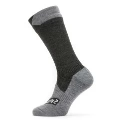 SealSkinz All Weather Mid Length Waterproof Sock (Black/Grey Marl)
