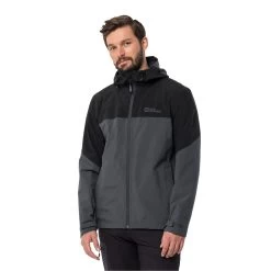 Jack Wolfskin Mens Weiltal 2L Waterproof Jacket (Ebony)