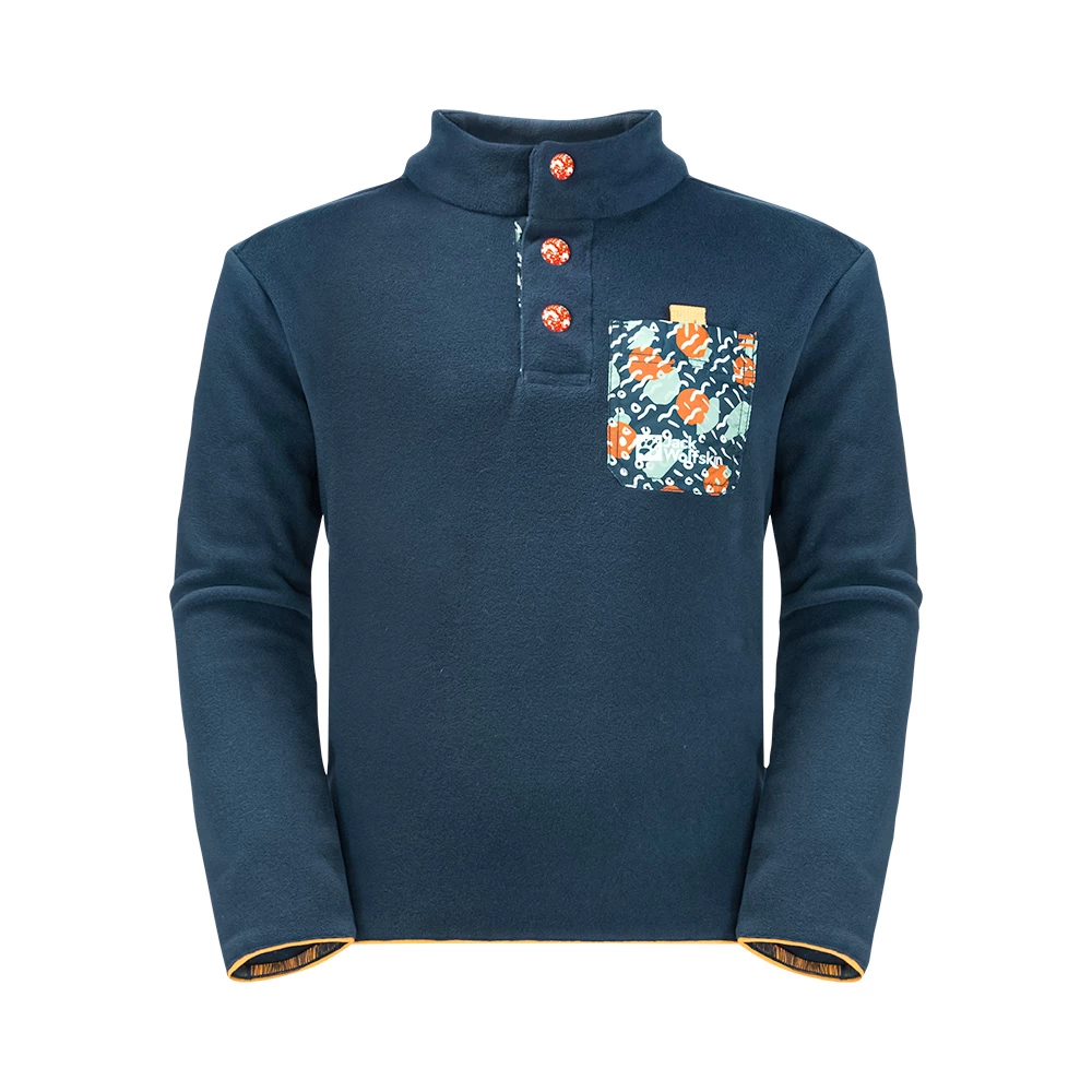 Jack Wolfskin Kids Polartec Villi Button Fleece (Dark Sea)