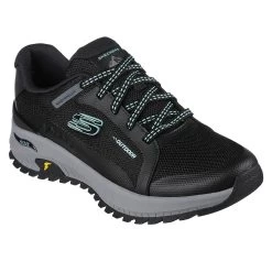 Skechers Womens Arch Fit Discover Walking Shoes (Black / Aqua)
