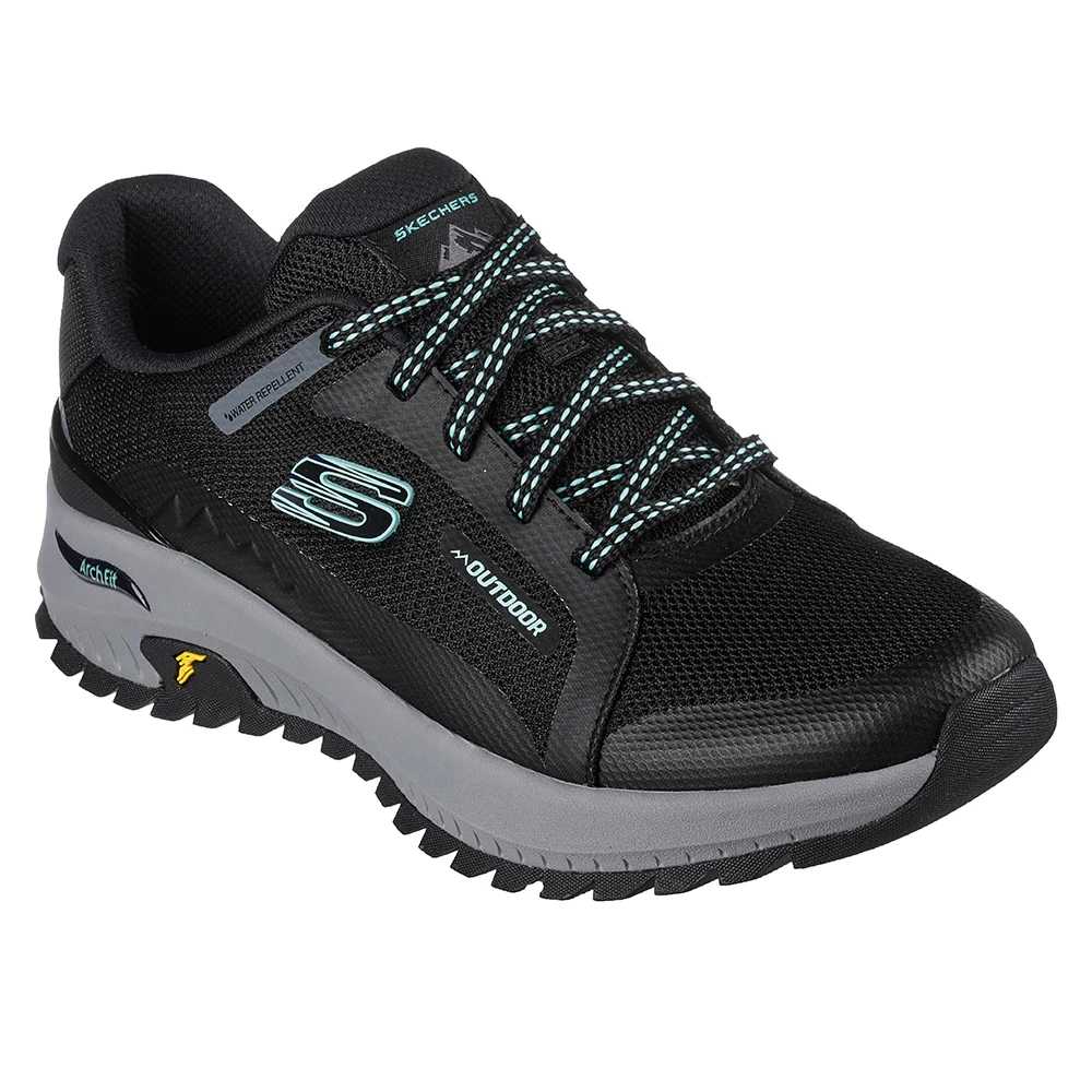 Skechers Womens Arch Fit Discover Walking Shoes (Black / Aqua)