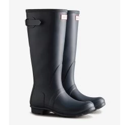 Hunter Womens Original Tall Back Adjustable Wellingtons (Navy)