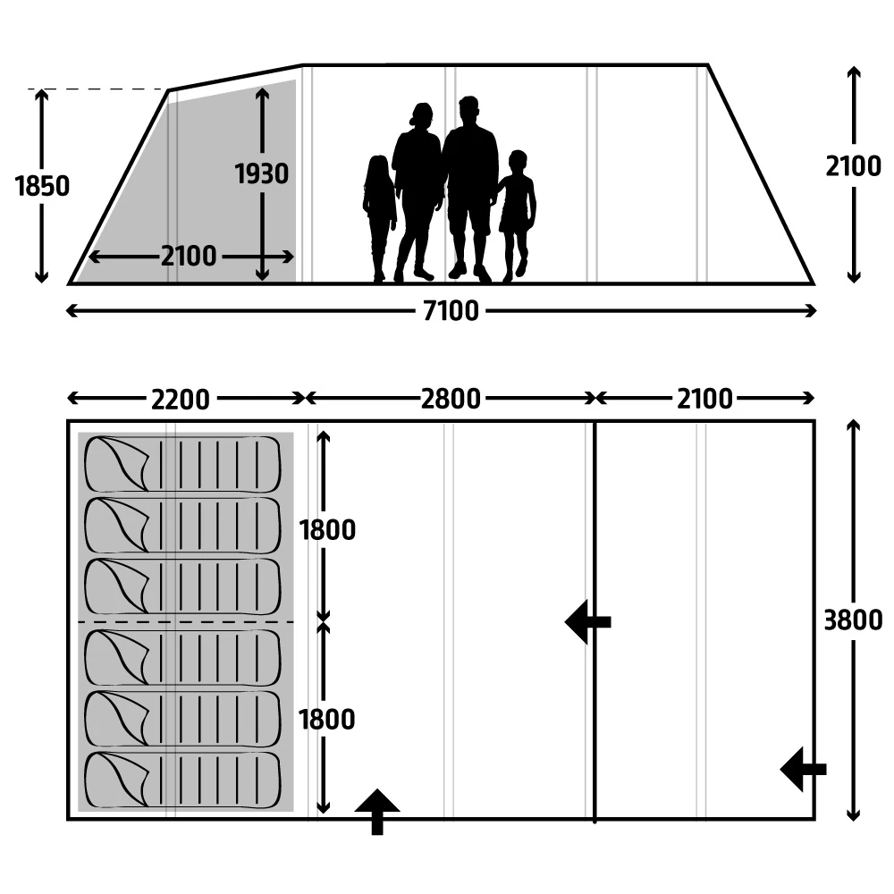 Kampa Kielder 6 Air Deluxe Tent - Image 4
