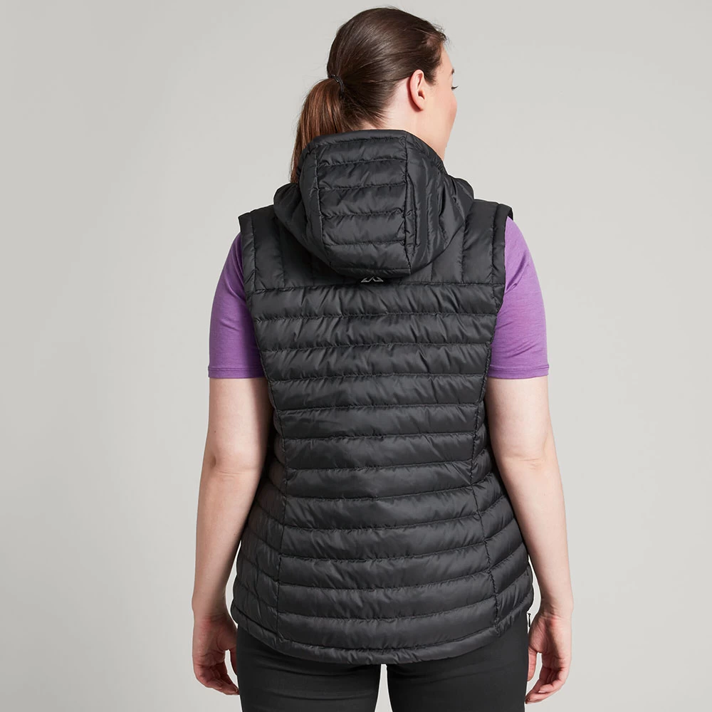 Kathmandu Womens Heli Lightweight Down Hooded Vest (Black) - Image 3
