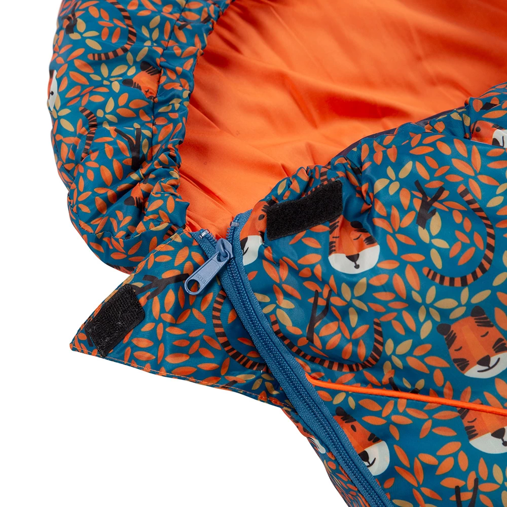 Trespass Kids Bunka Sleeping Bag (Teal Tiger Print) - Image 2
