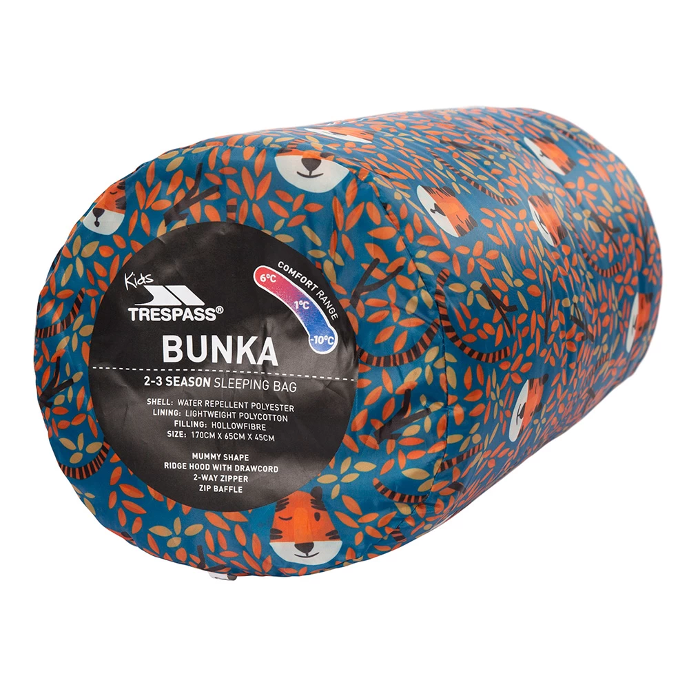 Trespass Kids Bunka Sleeping Bag (Teal Tiger Print) - Image 4