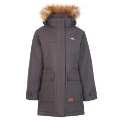 Trespass Girls Rhoda Waterproof Insulated Parka (Dark Grey)