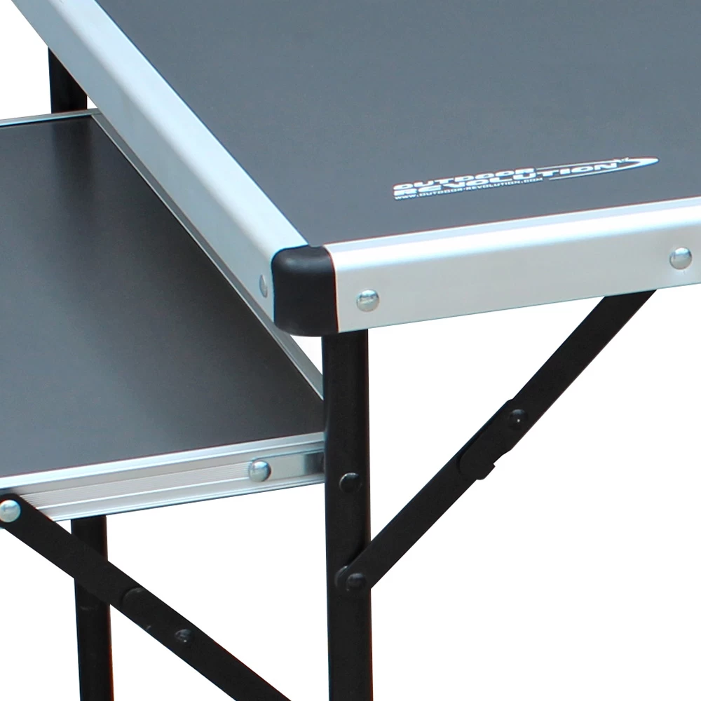 Outdoor Revolution Aluminium Top Camping Table 130 X 60cm With Folding Side Tables - Image 4