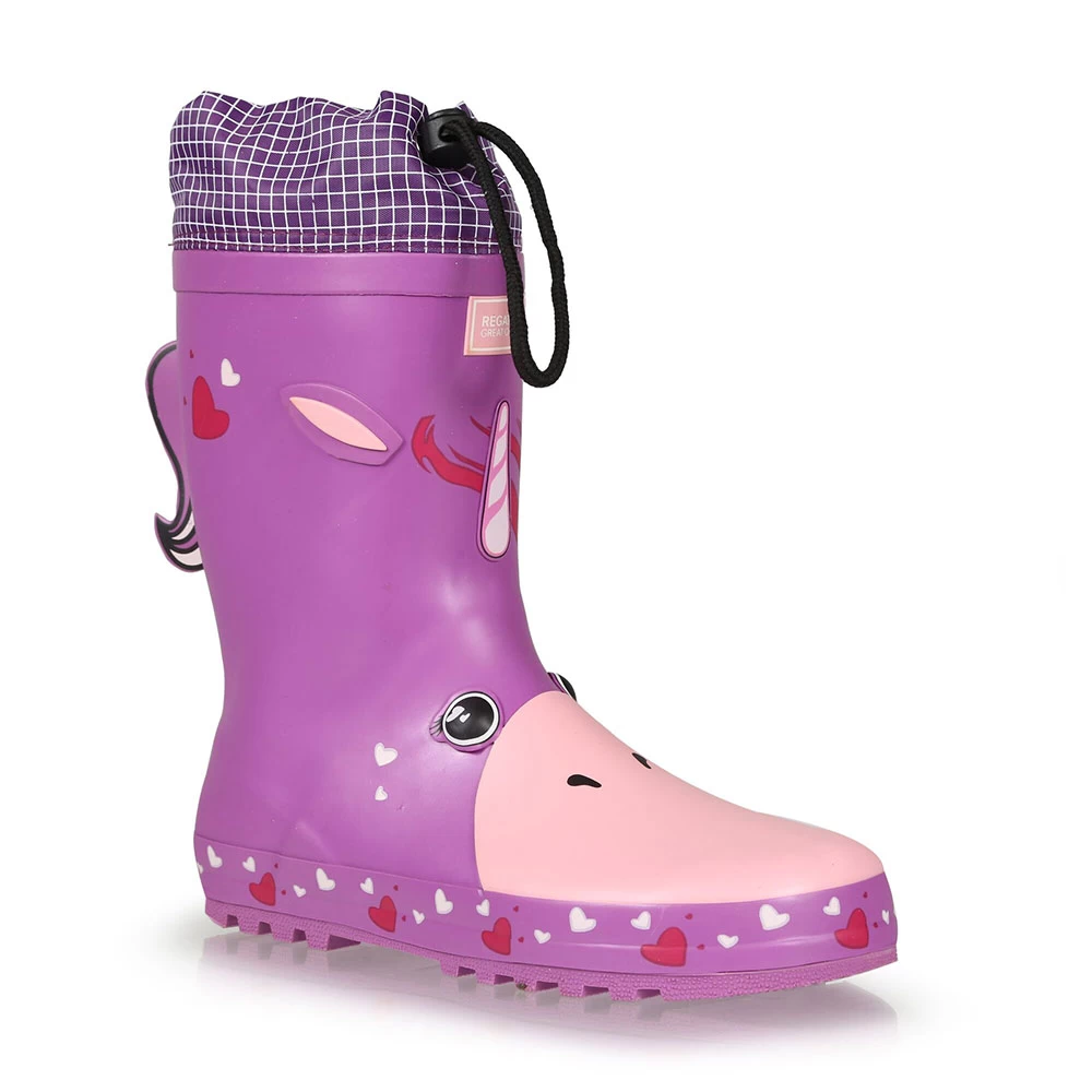 Regatta Kids Mudplay Dinosaur Wellingtons (Unicorn Radiant Orchid) - Image 2