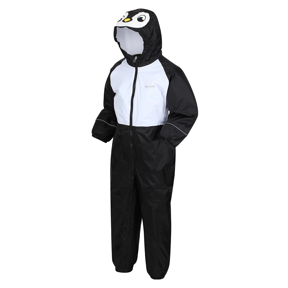 Regatta Kids Mudplay III Waterproof All In One Suit (Black Penguin)