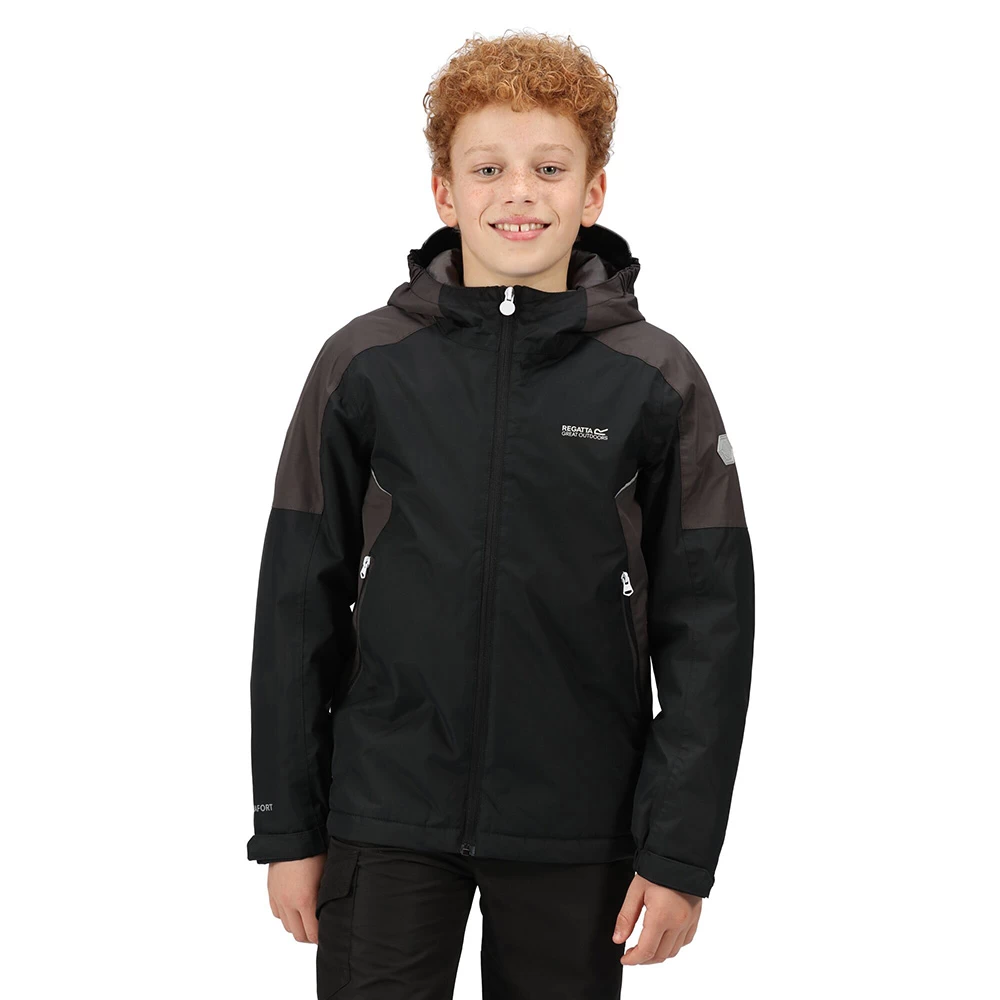 Regatta Kids Hurdle IV Waterproof Insulated Jacket (Black / Ash)