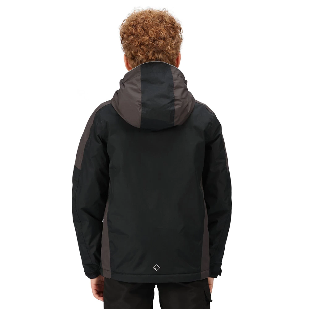 Regatta Kids Hurdle IV Waterproof Insulated Jacket (Black / Ash) - Image 2
