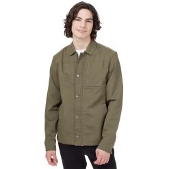 Tentree Mens Canvas Jacket (Olive Night Green)