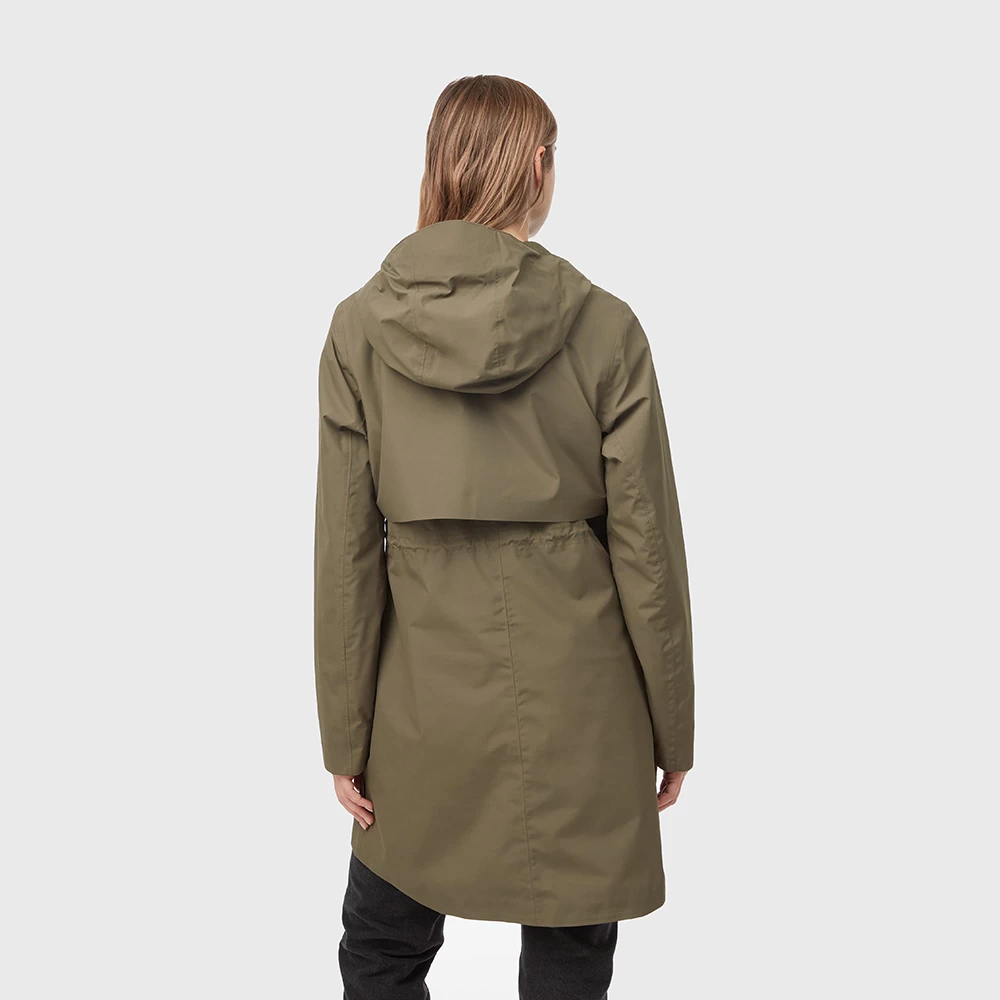 Tentree Womens Long Rain Waterproof Jacket (Olive Night Green) - Image 2